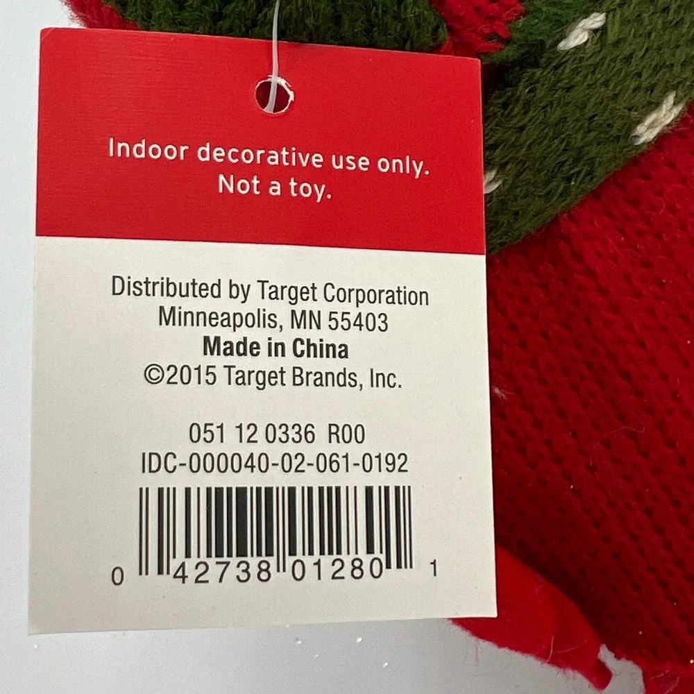 Target Wondershop Christmas Bird Ornament Red Green Beanie Scarf 2015 NWT